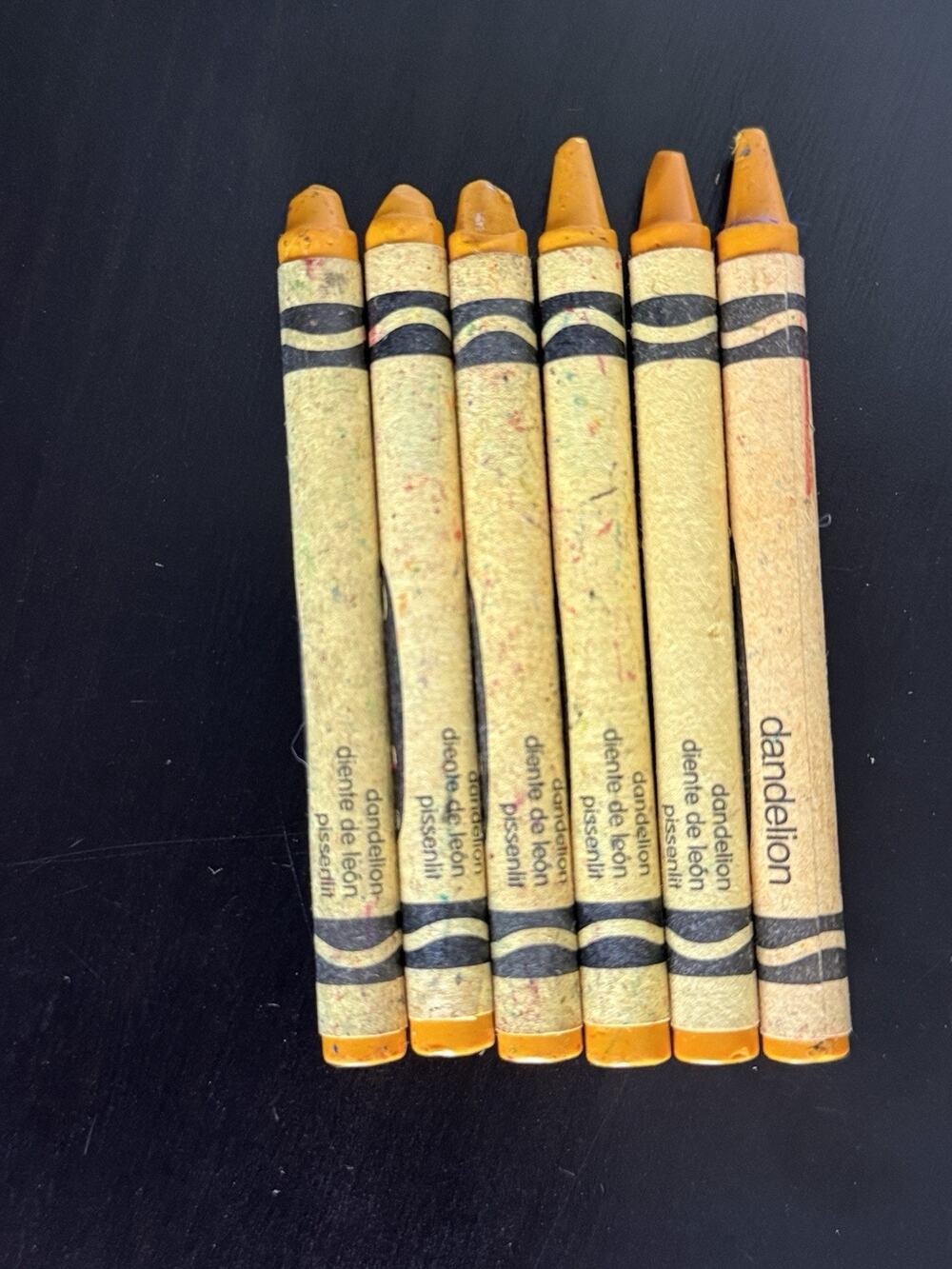 Crayola Dandelion Yellow Crayon, Yellow Color Crayon Lot Of 6 - 3 New & 3 Used